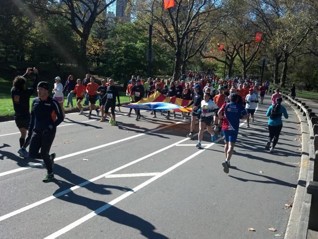 Runners in Central Park this morning
